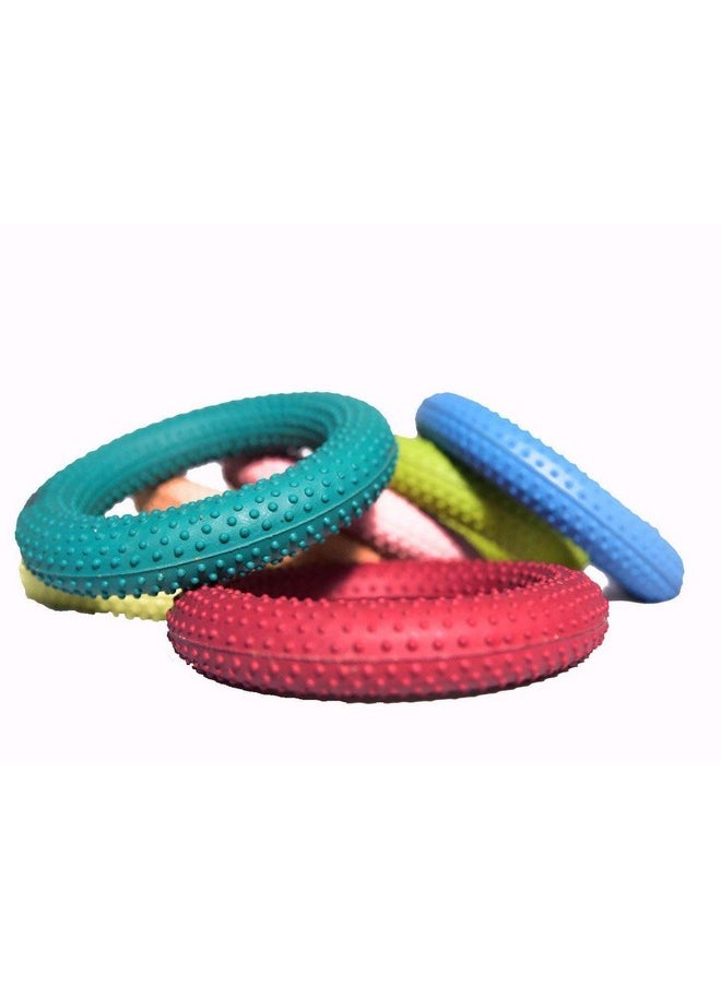 RANAC Rubber Dotted Rubber Ring Outdoor Party Throw and Catch Game Toy, Dotted Tennikoit Ring- Pack of 3