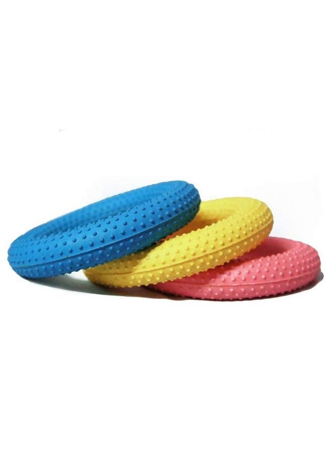 RANAC Rubber Dotted Rubber Ring Outdoor Party Throw and Catch Game Toy, Dotted Tennikoit Ring- Pack of 3