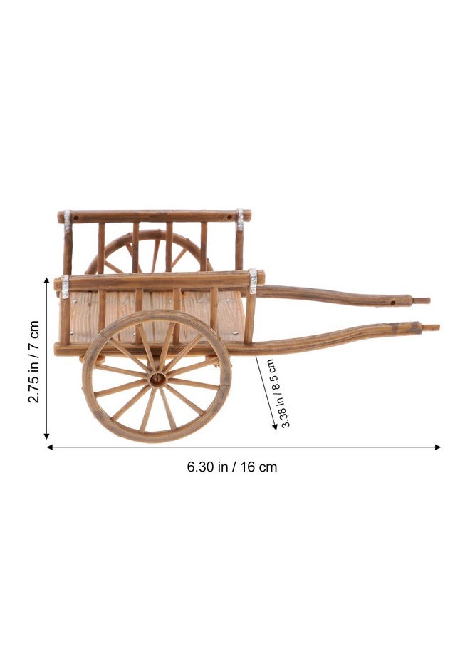 STOBOK 2Pcs Miniature Farming Cart Model Dollhouse Miniature Barrows Simulation Cart Ornaments Landscape Decorations Ancient Wagon Farm Tool Toys