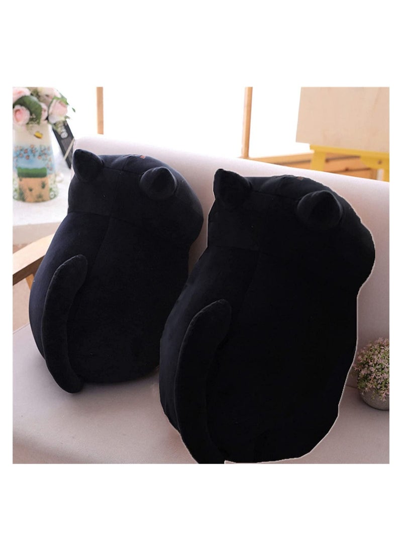 10Inch Black Cat Plush Pillow -  Stuffed Animal Cushion for Kids & Women, Soft Hugging Pillow, Perfect Gift for Girls, 1PC