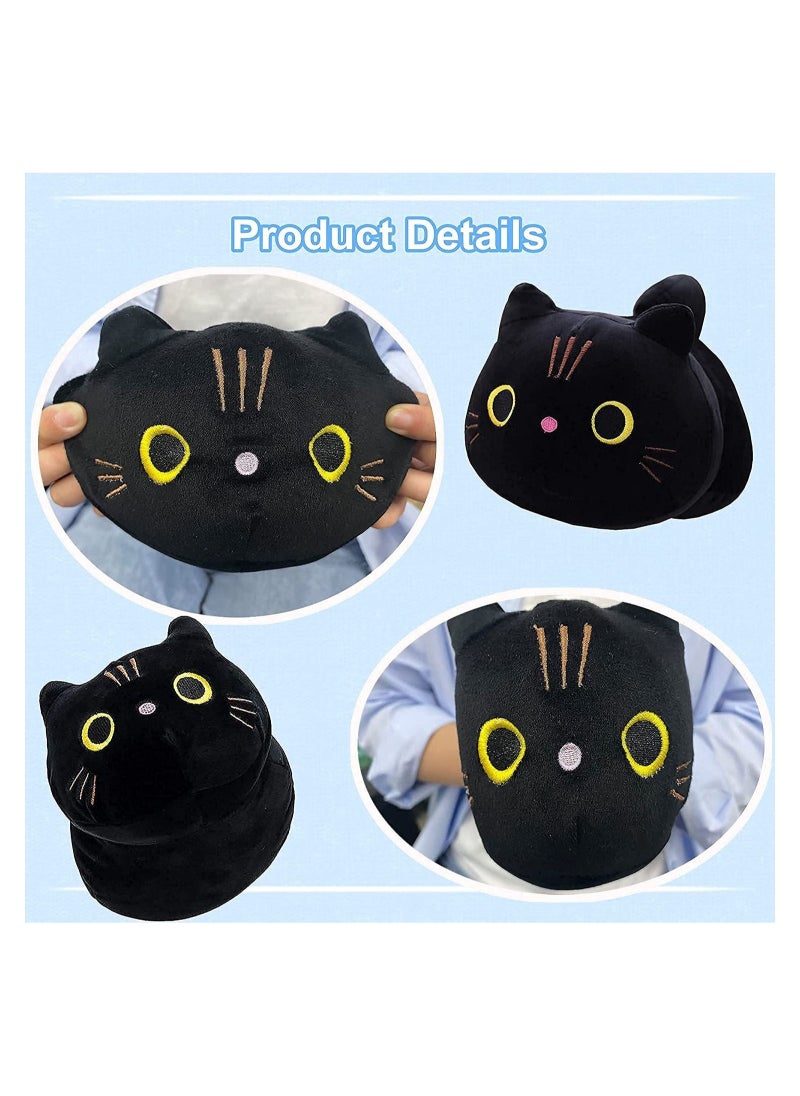 10Inch Black Cat Plush Pillow -  Stuffed Animal Cushion for Kids & Women, Soft Hugging Pillow, Perfect Gift for Girls, 1PC