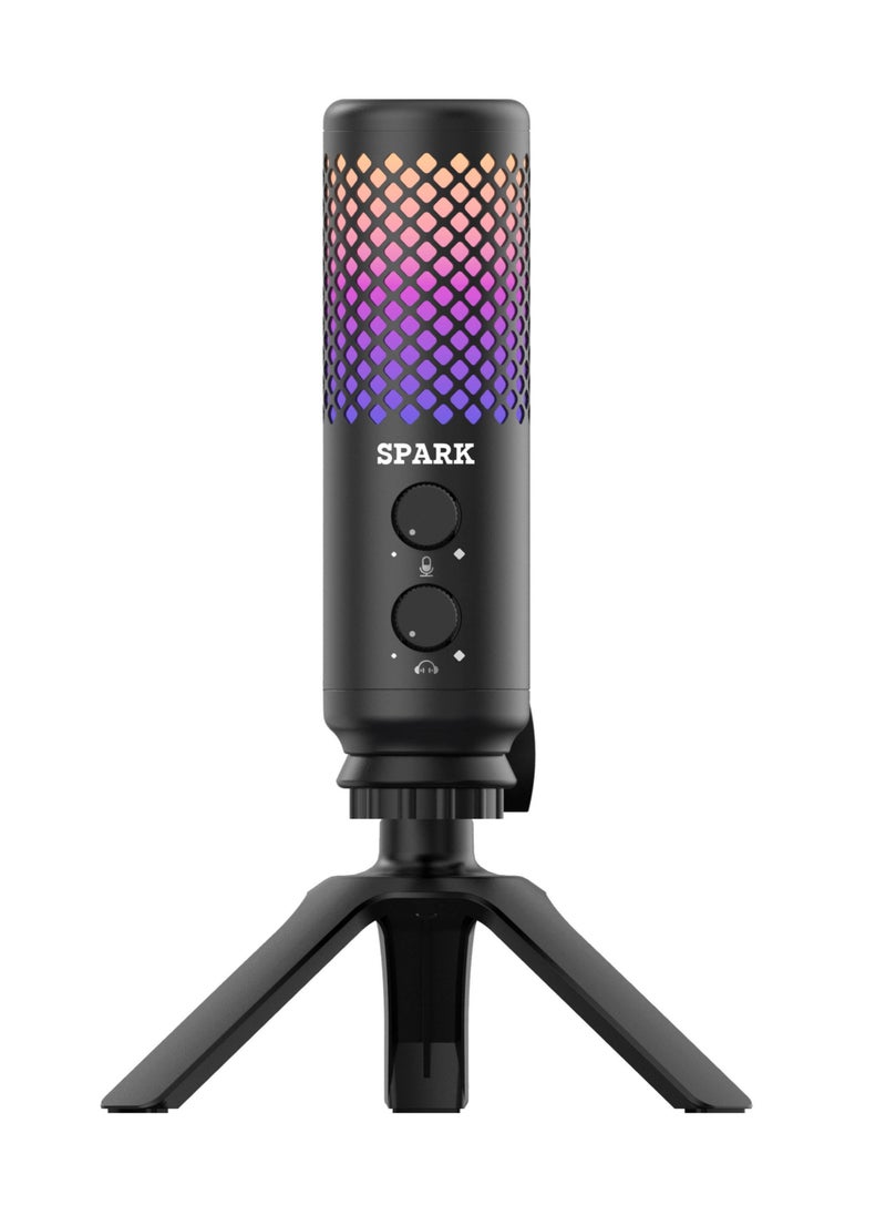 Microphone with a Type-C port for broadcast and podcasts for games for PC, PS4 and PS5 with RGB control