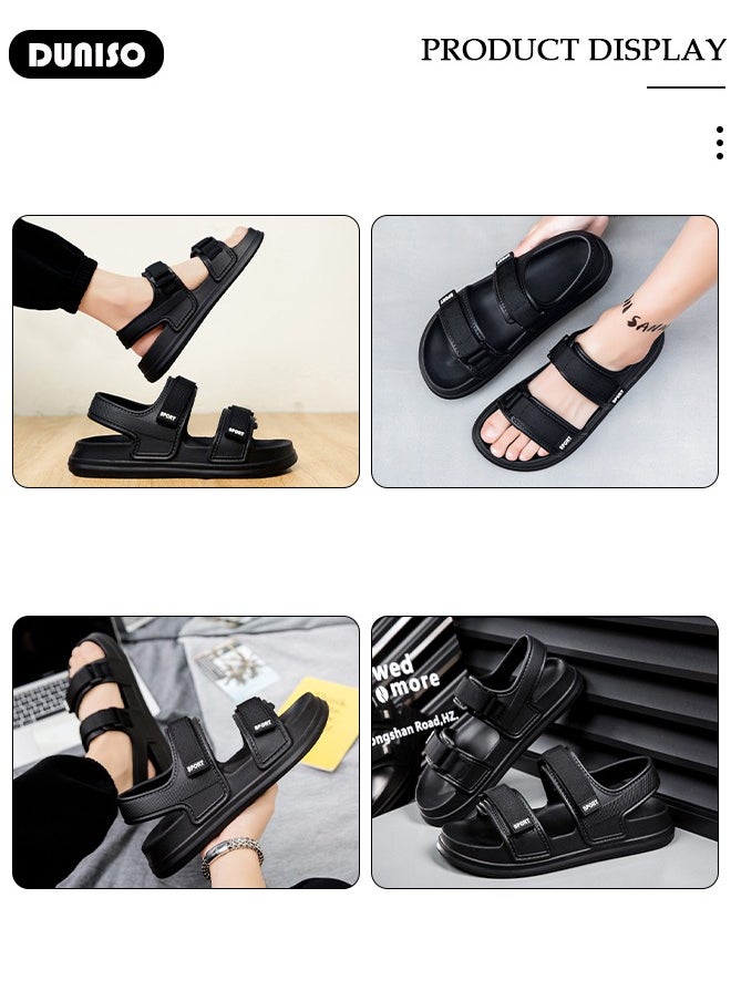 Fashion Summer Slides Sandal for Men Outdoor Hiking Sandals Closed, Non-Slip Beach Sandal Platform Sandals Comfort Lightweight Ultra Cushion EVA Slippers(Size 42)
