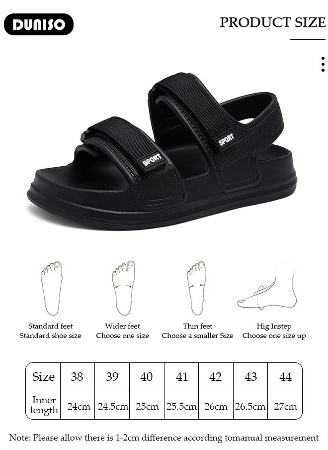 Fashion Summer Slides Sandal for Men Outdoor Hiking Sandals Closed, Non-Slip Beach Sandal Platform Sandals Comfort Lightweight Ultra Cushion EVA Slippers(Size 42)