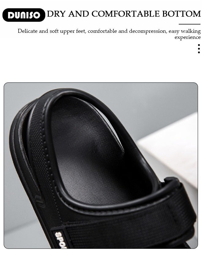 Fashion Summer Slides Sandal for Men Outdoor Hiking Sandals Closed, Non-Slip Beach Sandal Platform Sandals Comfort Lightweight Ultra Cushion EVA Slippers(Size 42)