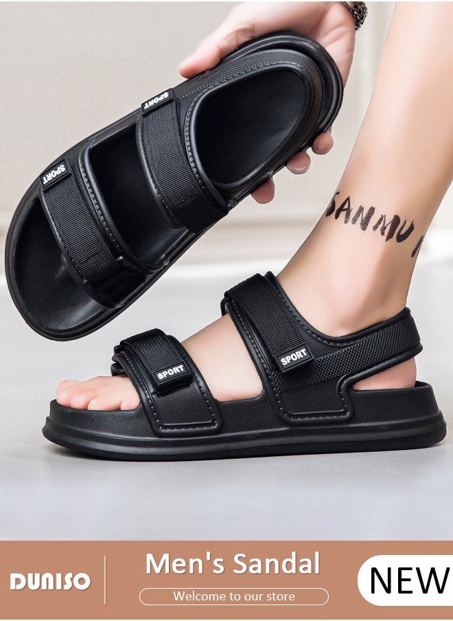 Fashion Summer Slides Sandal for Men Outdoor Hiking Sandals Closed, Non-Slip Beach Sandal Platform Sandals Comfort Lightweight Ultra Cushion EVA Slippers(Size 42)