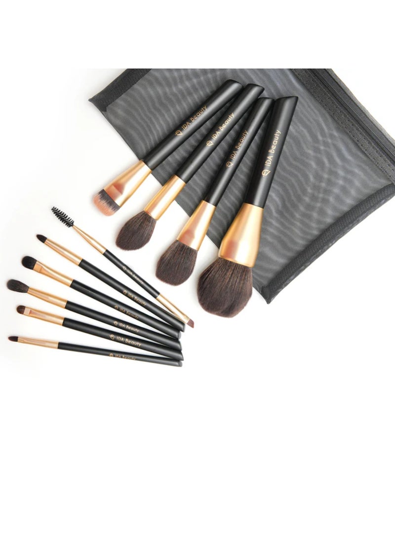 Professional 11-Piece Cluster L Makeup Brush Set | Vegan, Halal, Cruelty-Free | Seamless Blend & Airbrushed Finish