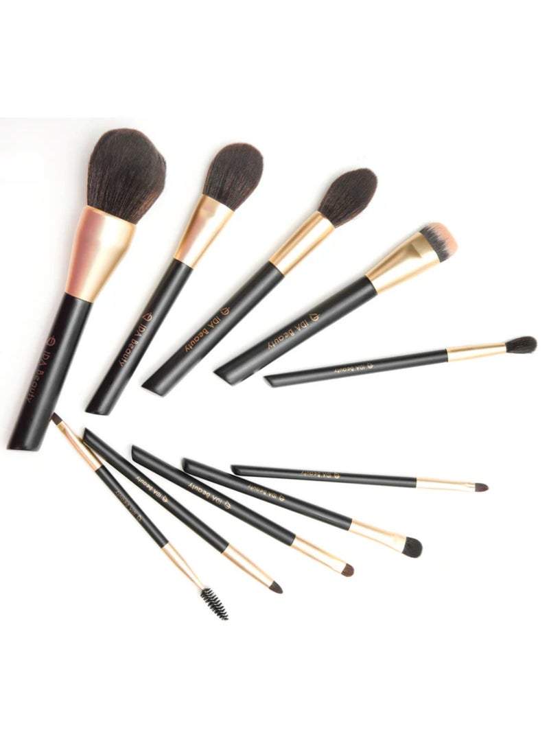 Professional 11-Piece Cluster L Makeup Brush Set | Vegan, Halal, Cruelty-Free | Seamless Blend & Airbrushed Finish