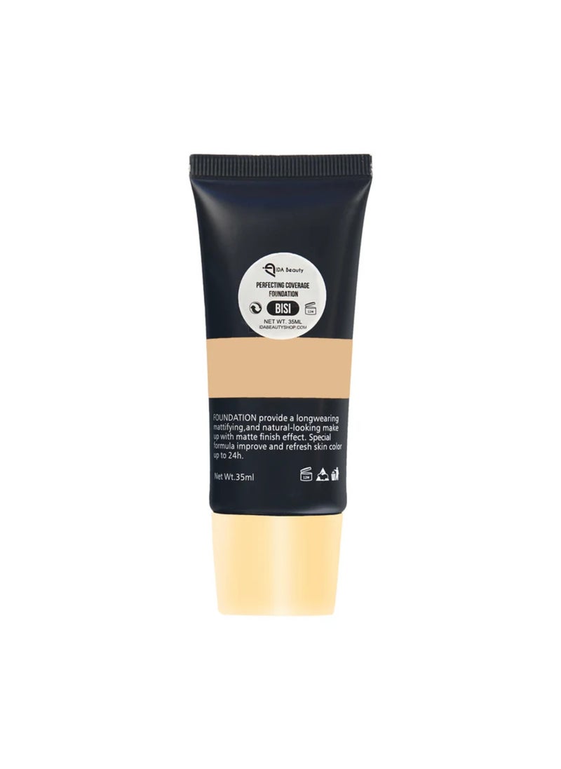 Glam It! Perfecting Coverage Foundation | Full Coverage, Matte Finish, Long-Lasting, Lightweight | Vegan, Halal, Cruelty-Free