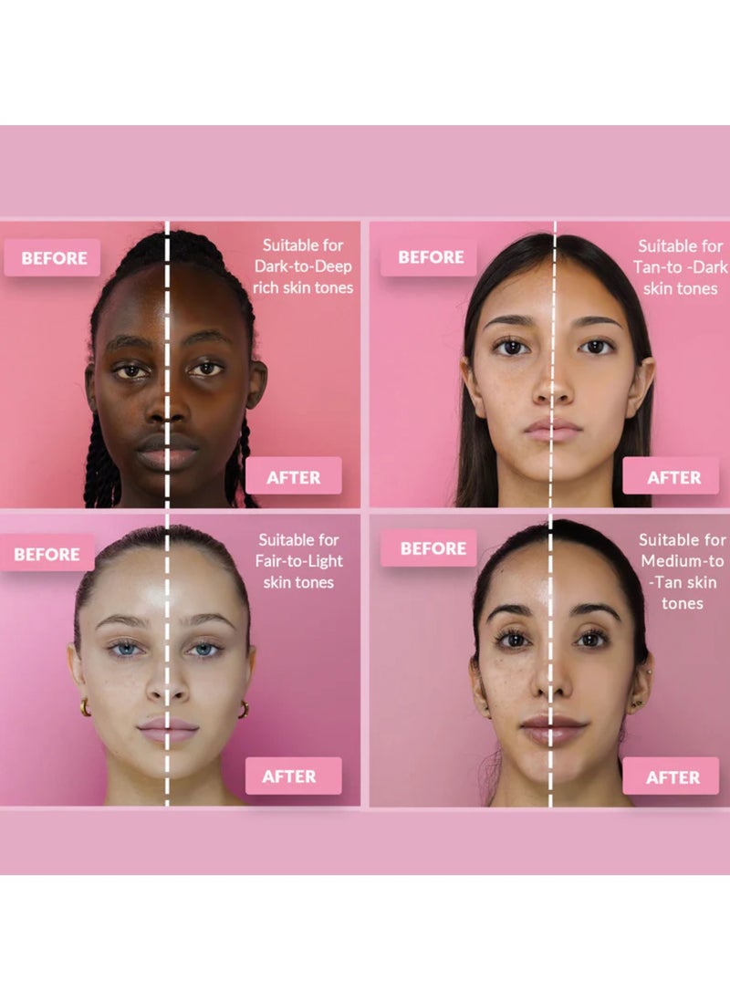 Glam It! Perfect Full Coverage Matte Powder Pressed Foundation | 2-in-1 Setting & Foundation | Matte Finish, Long-Lasting, Lightweight | Vegan, Halal, Cruelty-Free