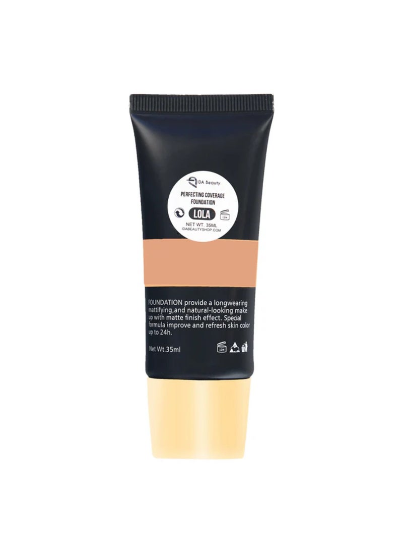 Glam It! Perfecting Coverage Foundation | Full Coverage, Matte Finish, Long-Lasting, Lightweight | Vegan, Halal, Cruelty-Free