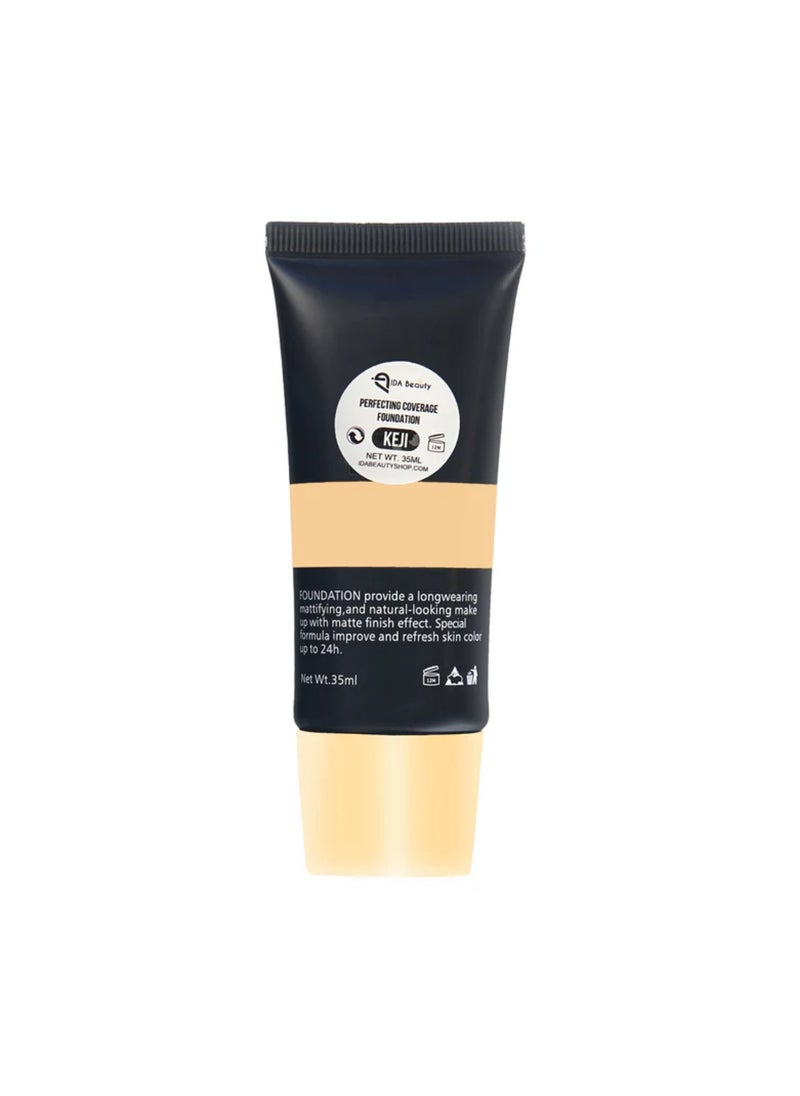 Glam It! Perfecting Coverage Foundation | Full Coverage, Matte Finish, Long-Lasting, Lightweight | Vegan, Halal, Cruelty-Free