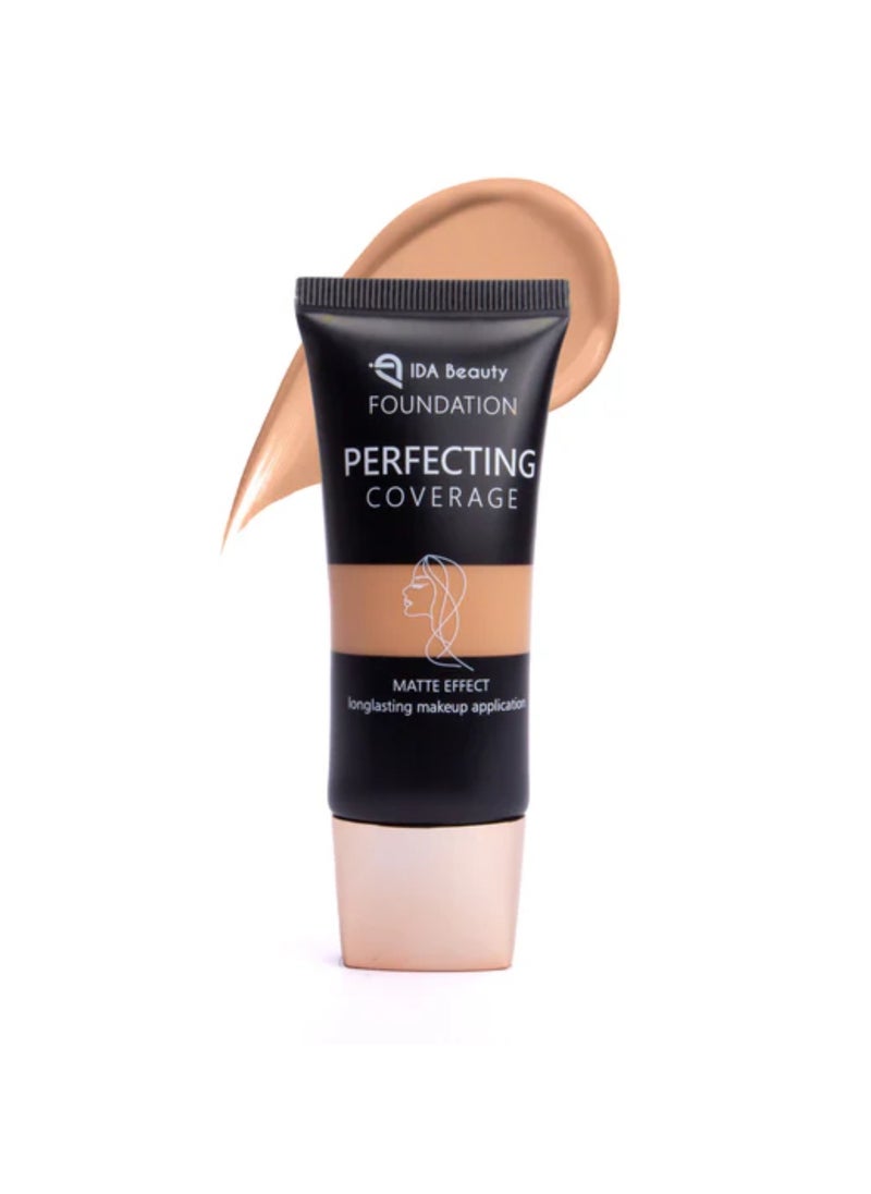 IDA Beauty Glam It! Perfecting Coverage Foundation | Full Coverage, Matte Finish, Long-Lasting, Lightweight | Vegan, Halal, Cruelty-Free