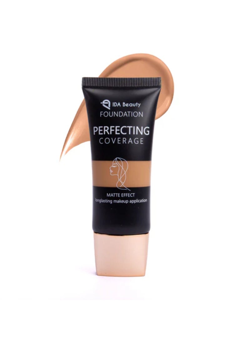 IDA Beauty Glam It! Perfecting Coverage Foundation | Full Coverage, Matte Finish, Long-Lasting, Lightweight | Vegan, Halal, Cruelty-Free