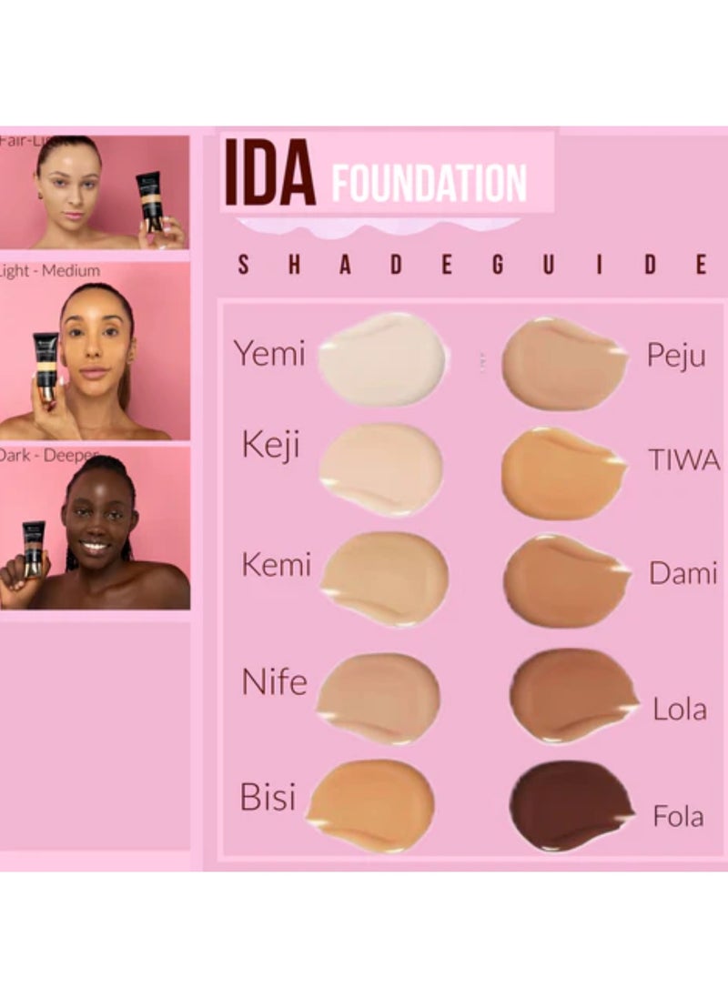 Glam It! Perfecting Coverage Foundation | Full Coverage, Matte Finish, Long-Lasting, Lightweight | Vegan, Halal, Cruelty-Free