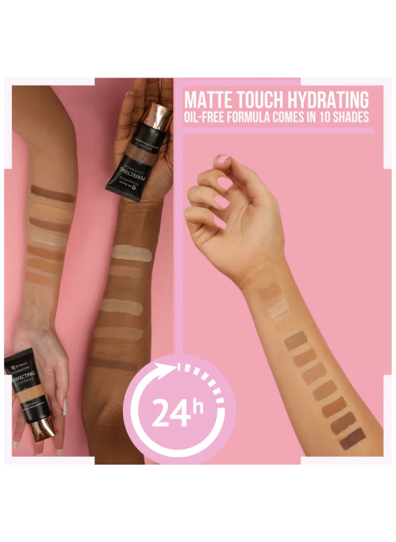Glam It! Perfecting Coverage Foundation | Full Coverage, Matte Finish, Long-Lasting, Lightweight | Vegan, Halal, Cruelty-Free