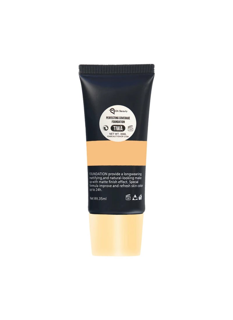 Glam It! Perfecting Coverage Foundation | Full Coverage, Matte Finish, Long-Lasting, Lightweight | Vegan, Halal, Cruelty-Free