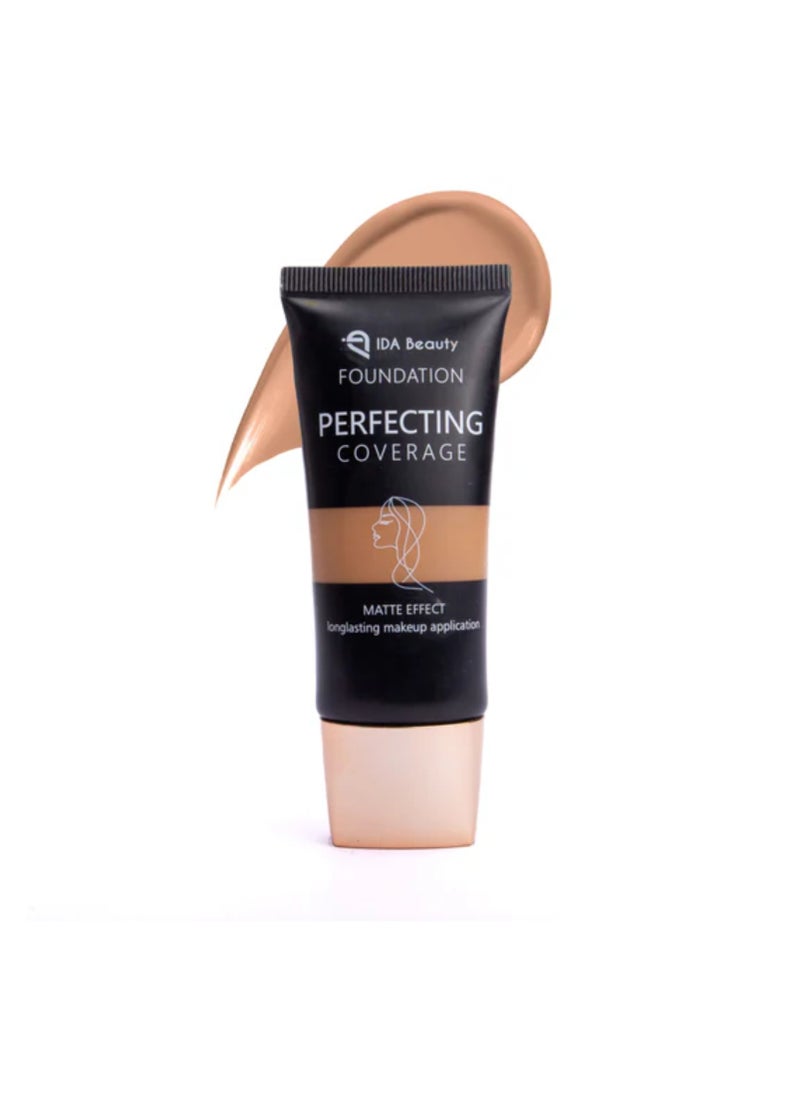 IDA Beauty Glam It! Perfecting Coverage Foundation | Full Coverage, Matte Finish, Long-Lasting, Lightweight | Vegan, Halal, Cruelty-Free