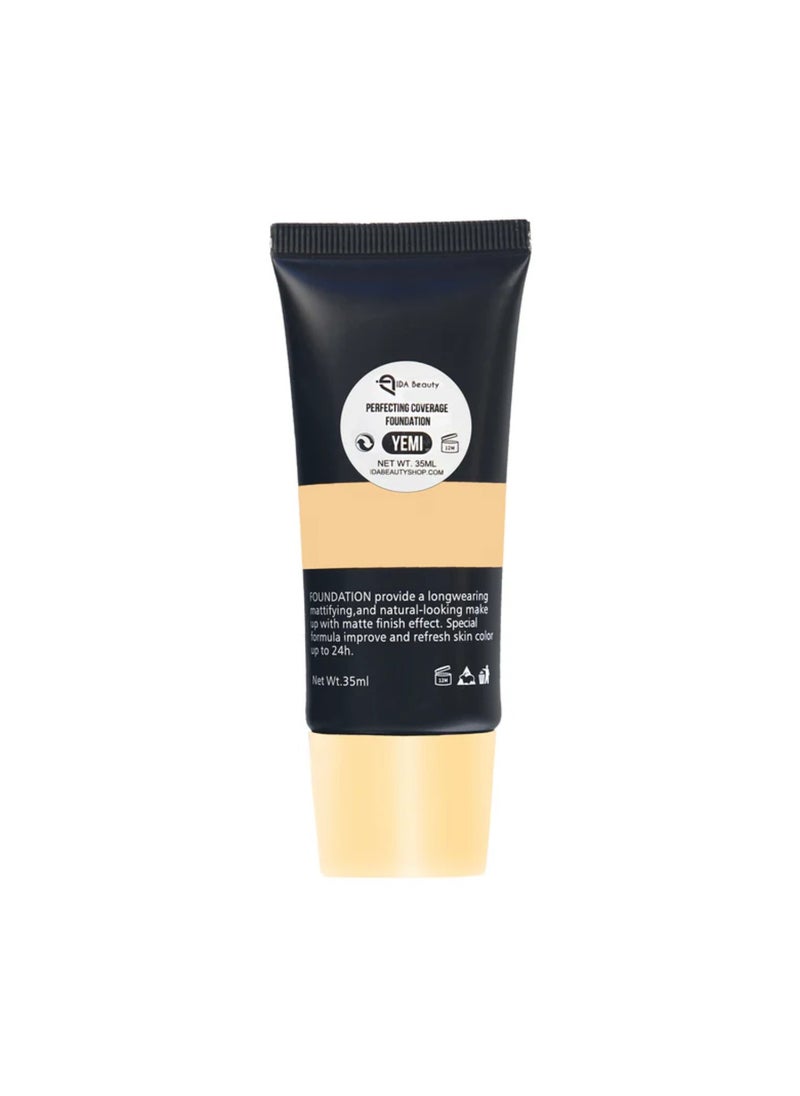 Glam It! Perfecting Coverage Foundation | Full Coverage, Matte Finish, Long-Lasting, Lightweight | Vegan, Halal, Cruelty-Free