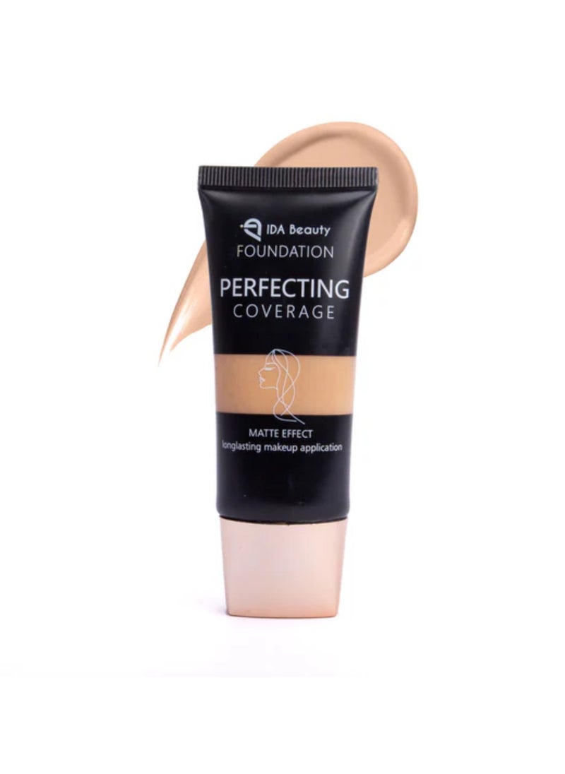 IDA Beauty Glam It! Perfecting Coverage Foundation | Full Coverage, Matte Finish, Long-Lasting, Lightweight | Vegan, Halal, Cruelty-Free