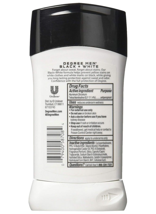 Degree Deodorant 2.7 Ounce Mens Ultra Clear Black & White, 2.7 Ounce (Pack of 6)