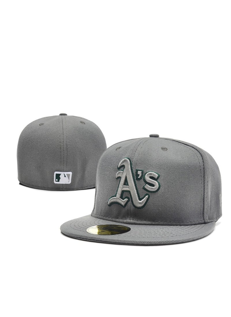 NEW ERA 3D Embroidered Fitted Baseball Team Cap with Closed Back for Sun Protection 61.5cm