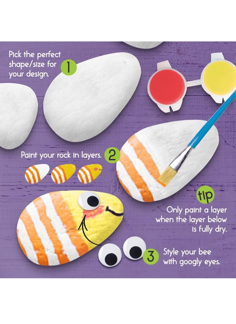 Glow in the Dark Rock Painting Kit for Kids – 10 Stones, 17 Paint Colors – Waterproof, Metallic & Glow Paints – DIY Arts and Crafts Gift for Boys and Girls Ages 4-12
