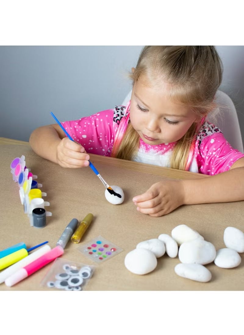 Glow in the Dark Rock Painting Kit for Kids – 10 Stones, 17 Paint Colors – Waterproof, Metallic & Glow Paints – DIY Arts and Crafts Gift for Boys and Girls Ages 4-12