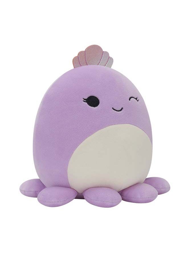 7.5 inch Violet the Purple Octopus w Crown , Officially Licensed Kellytoy Plush Toy, Colorful Soft Toy, Gift for Kids, Girls & Boys Washable Squishy Stuff Toy Multicolor All Age