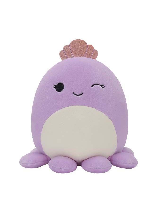 7.5 inch Violet the Purple Octopus w Crown , Officially Licensed Kellytoy Plush Toy, Colorful Soft Toy, Gift for Kids, Girls & Boys Washable Squishy Stuff Toy Multicolor All Age