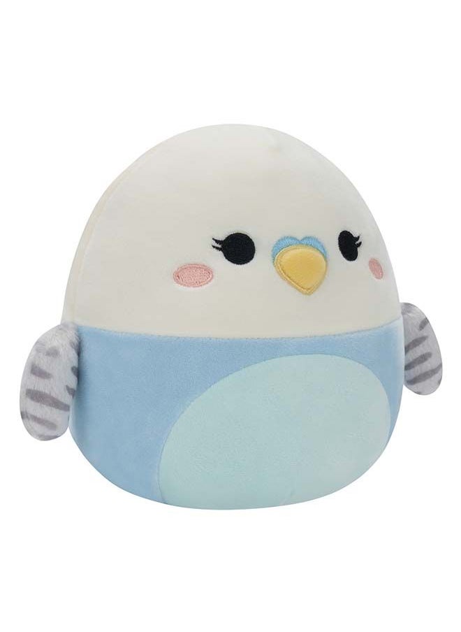 7.5 inch Tycho Blue and White Parakeet , Officially Licensed Kellytoy Plush Toy, Colorful Soft Toy, Gift for Kids, Girls & Boys Washable Squishy Stuff Toy Multicolor All Age