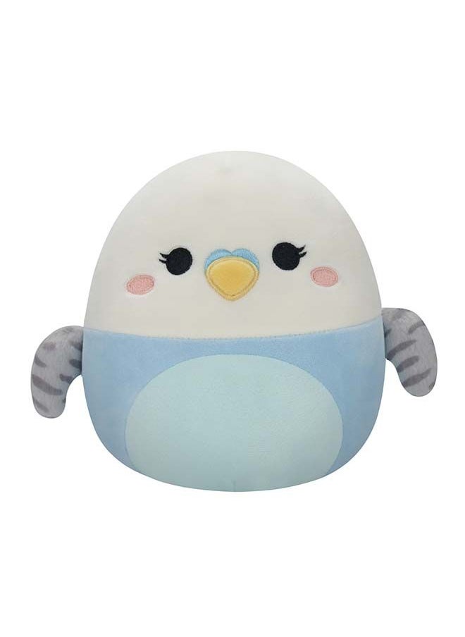 7.5 inch Tycho Blue and White Parakeet , Officially Licensed Kellytoy Plush Toy, Colorful Soft Toy, Gift for Kids, Girls & Boys Washable Squishy Stuff Toy Multicolor All Age