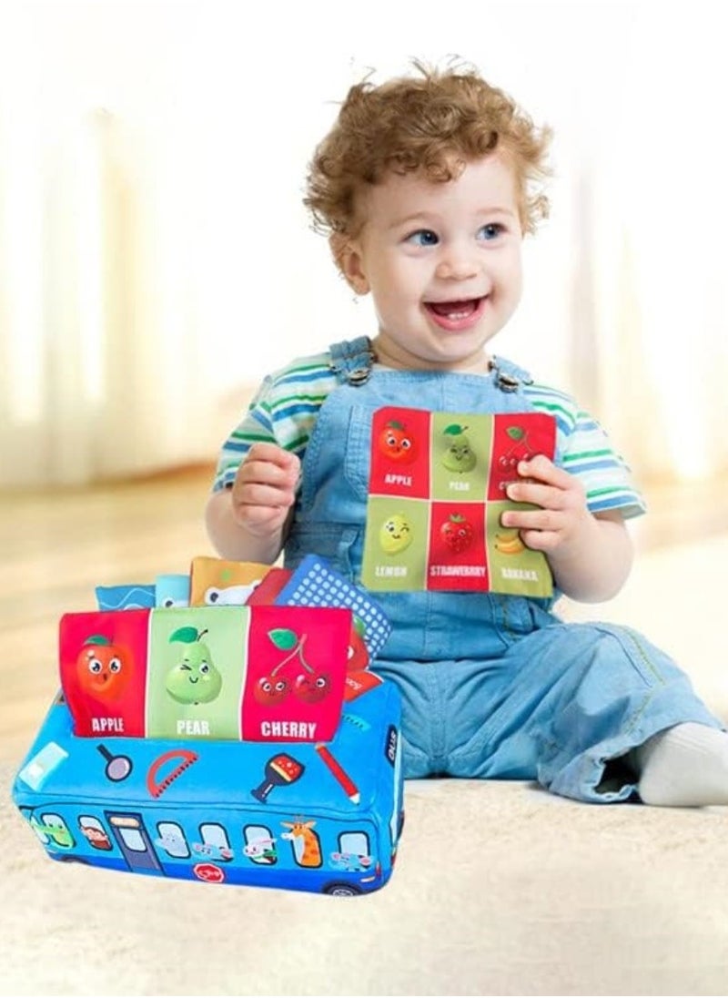Soft Baby Tissue Box Toy Early Education Learning Toys Preschool Montessori Toys for Infants Toddlers Kids