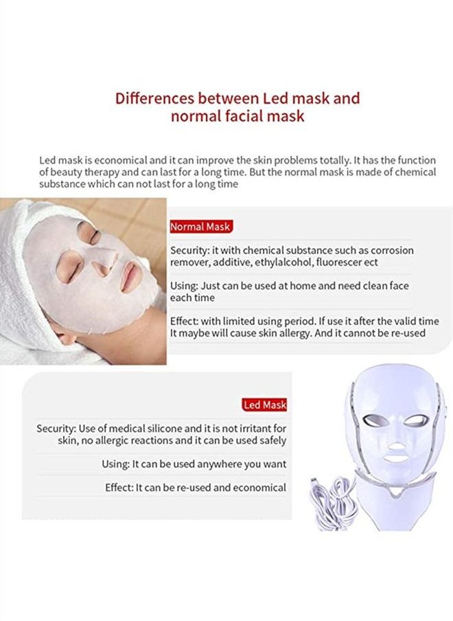 LED Seven-color Light Beauty Mask Instrument Skin Rejuvenation Wrinkle Removal Acne