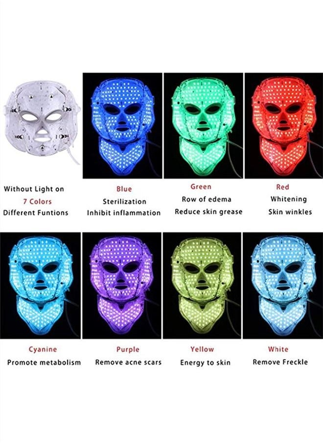 LED Seven-color Light Beauty Mask Instrument Skin Rejuvenation Wrinkle Removal Acne