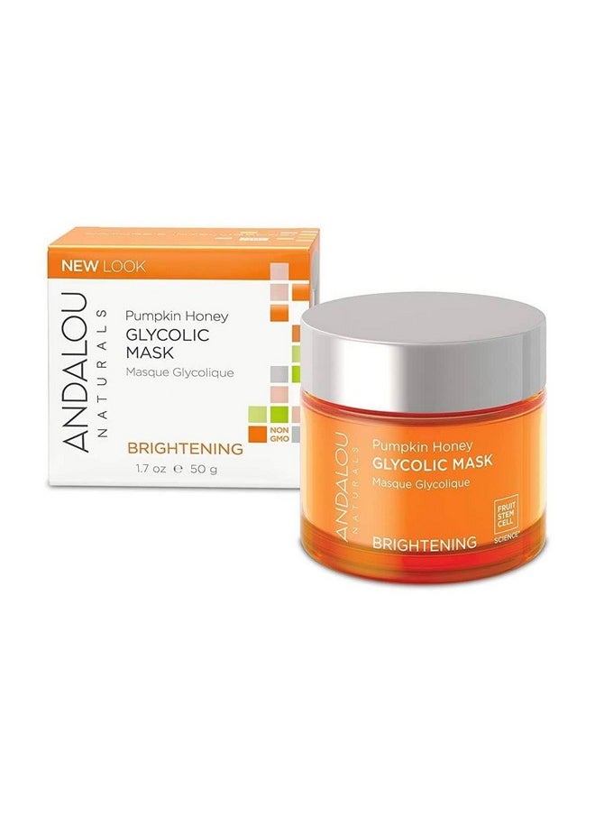 Andalou Naturals Pumpkin Honey Glycolic Mask, Brightening & Exfoliating Face Mask with Glycolic Acid & Vitamin C, Gently Removes Dirt and Brightens Skin, 1.7 fl oz