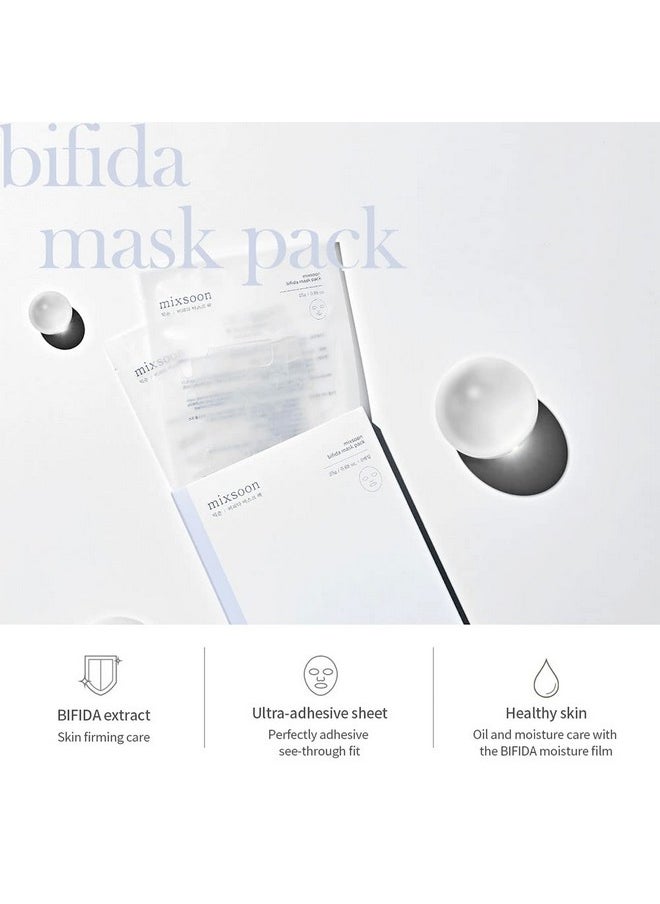 mixsoon Bifida Sheet Mask Pack Face Moisturizer Sheets Korean Glass Skin Care 1Pack (5ea)