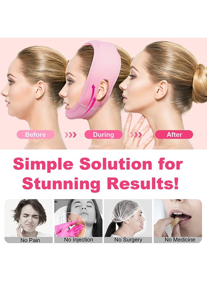 Reusable Face Slimming Strap - V Line Mask - Double Chin Reducer - Chin Up Patch - Face Lift Tape - Chin Strap - V Shaped Slimming Face Mask to Prevent Sagging