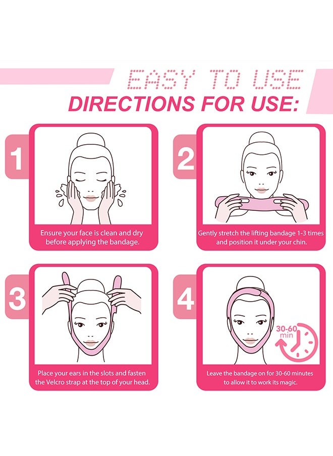 Reusable Face Slimming Strap - V Line Mask - Double Chin Reducer - Chin Up Patch - Face Lift Tape - Chin Strap - V Shaped Slimming Face Mask to Prevent Sagging