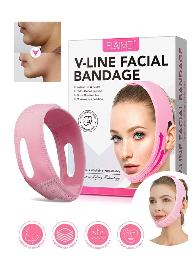 Reusable Face Slimming Strap - V Line Mask - Double Chin Reducer - Chin Up Patch - Face Lift Tape - Chin Strap - V Shaped Slimming Face Mask to Prevent Sagging