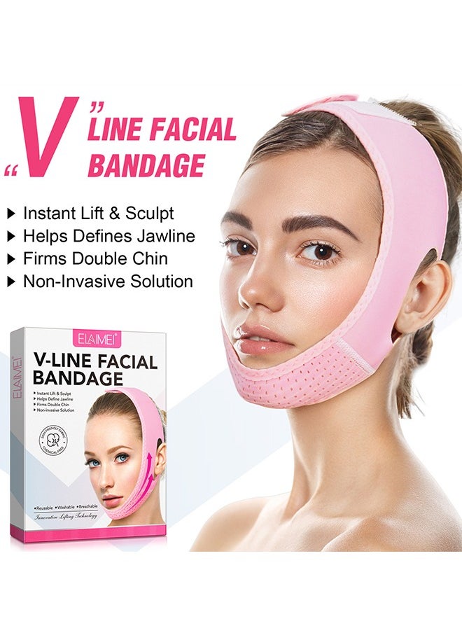 Reusable Face Slimming Strap - V Line Mask - Double Chin Reducer - Chin Up Patch - Face Lift Tape - Chin Strap - V Shaped Slimming Face Mask to Prevent Sagging