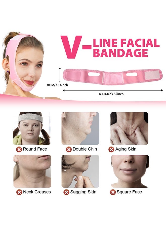 Reusable Face Slimming Strap - V Line Mask - Double Chin Reducer - Chin Up Patch - Face Lift Tape - Chin Strap - V Shaped Slimming Face Mask to Prevent Sagging