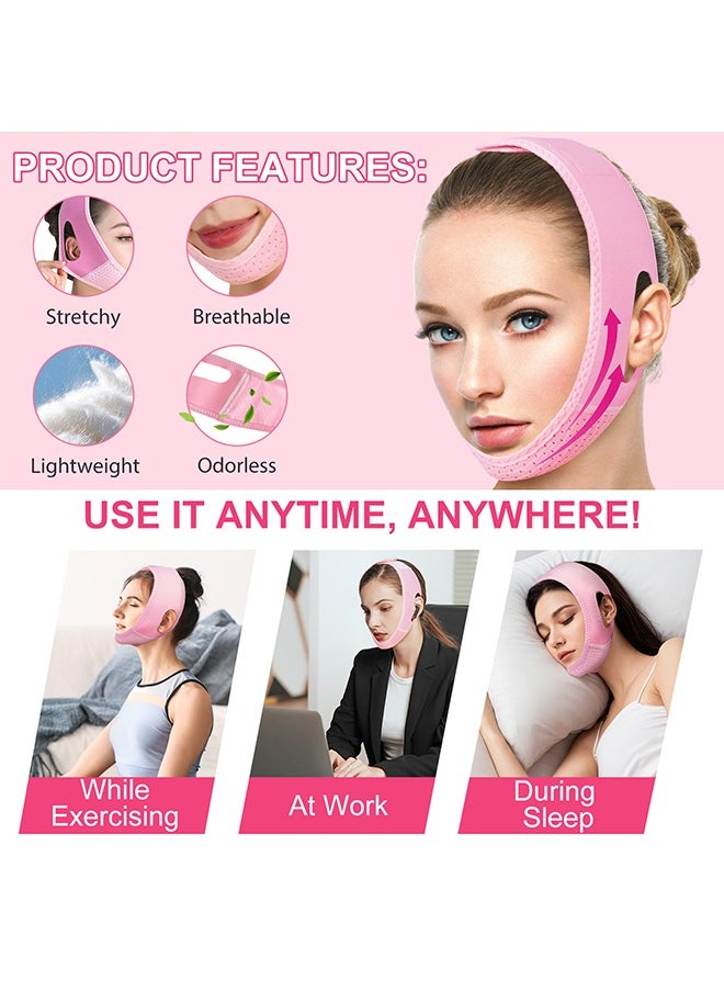 Reusable Face Slimming Strap - V Line Mask - Double Chin Reducer - Chin Up Patch - Face Lift Tape - Chin Strap - V Shaped Slimming Face Mask to Prevent Sagging