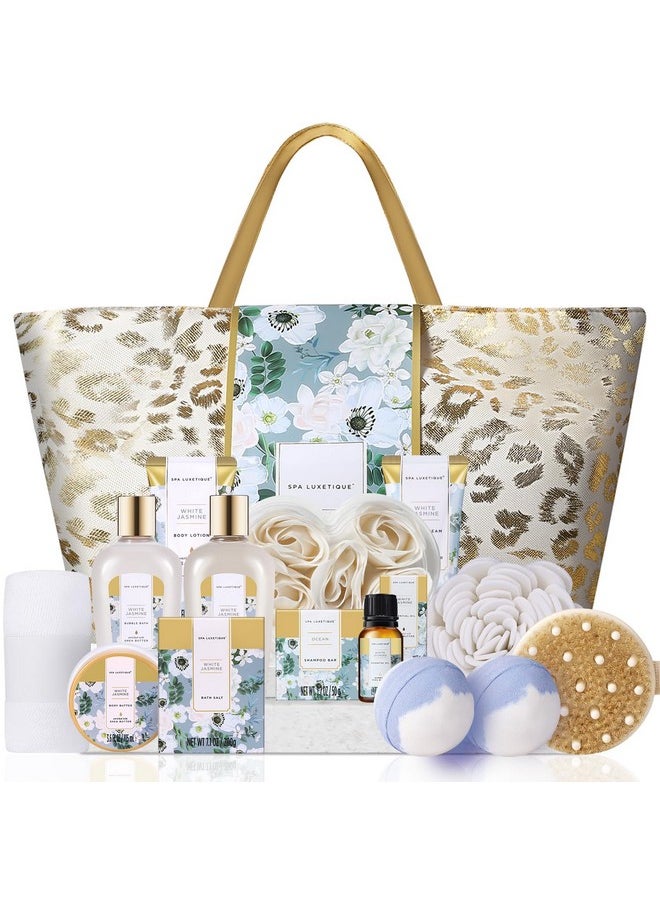 spa luxetique Spa Gift Baskets for Women - Spa Luxetique Gift Set for Women,15pcs Luxury Relaxing Spa Kit with Bath Bombs,Birthday Gifts for Women,Valentines Day Spa Gifts for Women