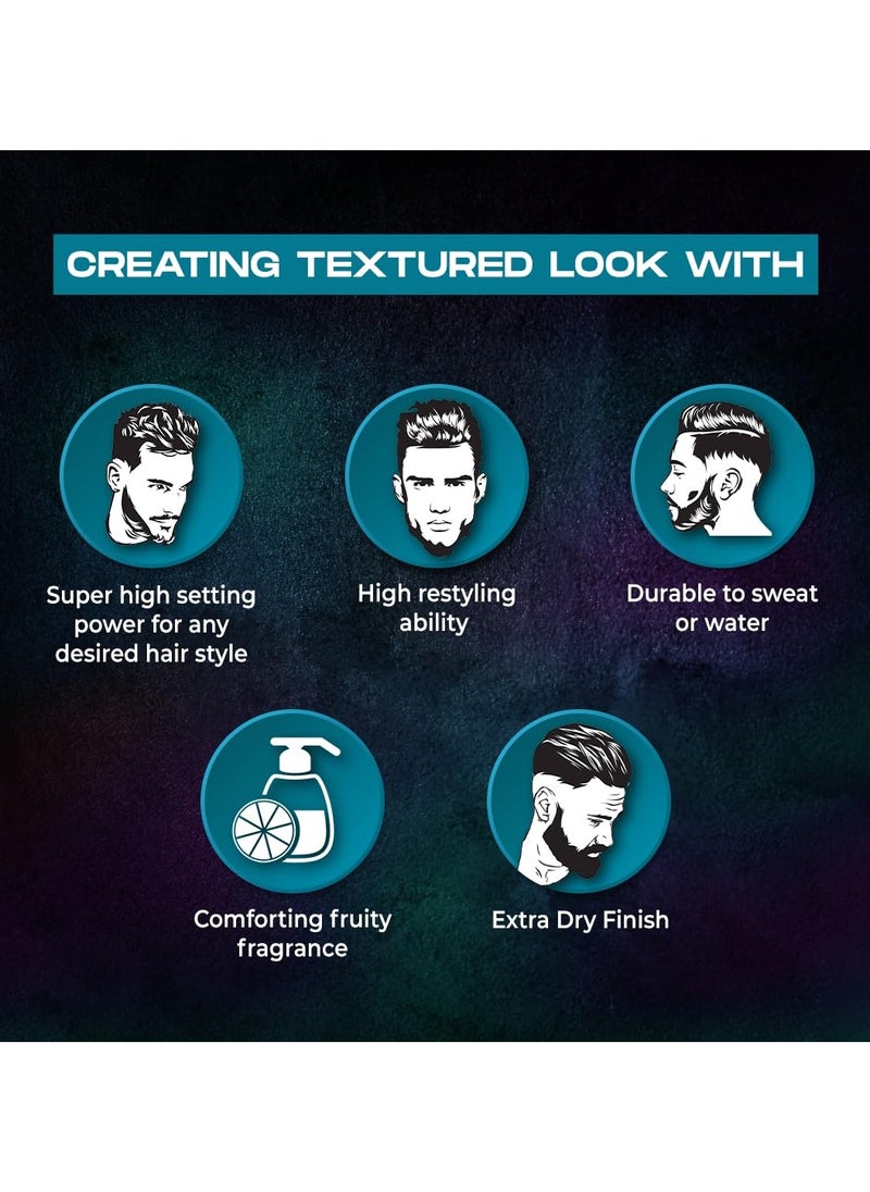 Gatsby Texturizing Clay - Mat Lift For Super Strong Hold More Volume and Extra Dry Look Stylish Matte Finish Anytime Restylable Hair Styling Clay Wax Hair Wax For Men 75gm