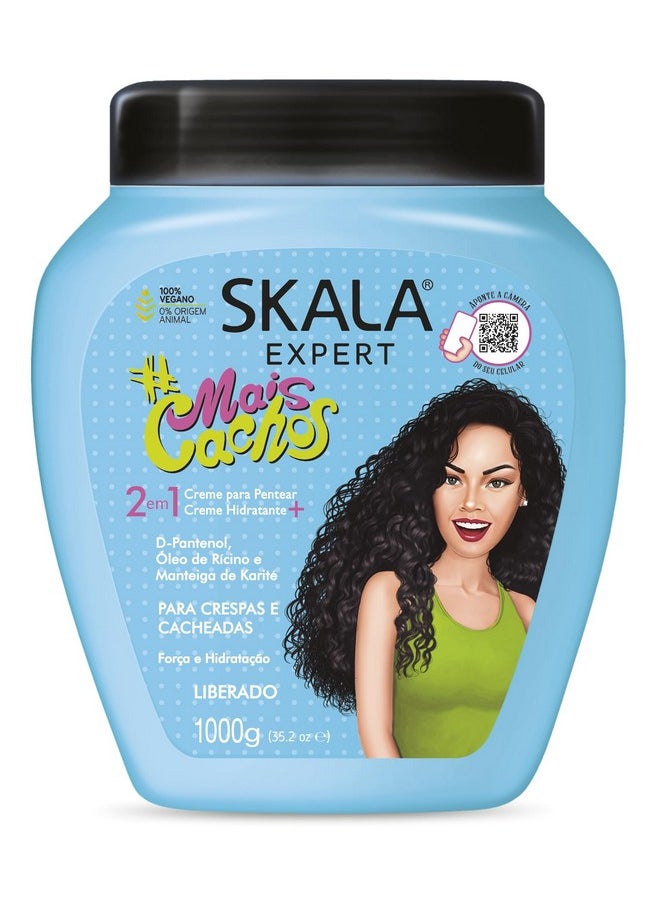 SKALA Hair Type 3ABC Mais Cachos - More Curls Eliminate Anti Frizz, For Curly Hair 2 in 1 Conditioning Treatment Cream and Cream To Comb - 35.2Oz