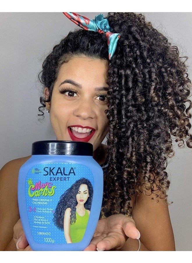 SKALA Hair Type 3ABC Mais Cachos - More Curls Eliminate Anti Frizz, For Curly Hair 2 in 1 Conditioning Treatment Cream and Cream To Comb - 35.2Oz