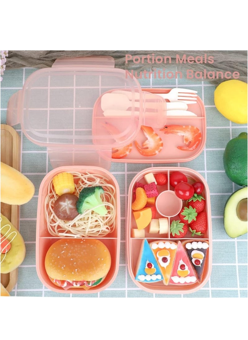 1900ML Lunch box Leak-proof lunch box with compartment Pink