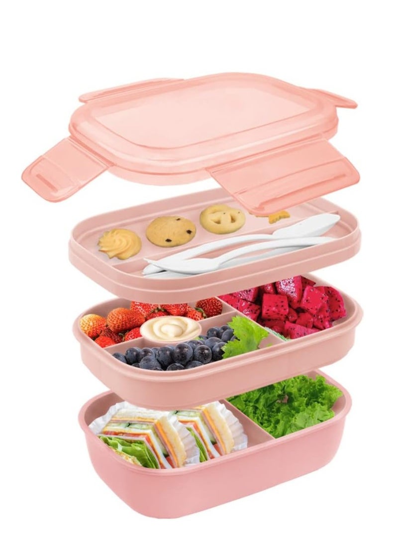1900ML Lunch box Leak-proof lunch box with compartment Pink