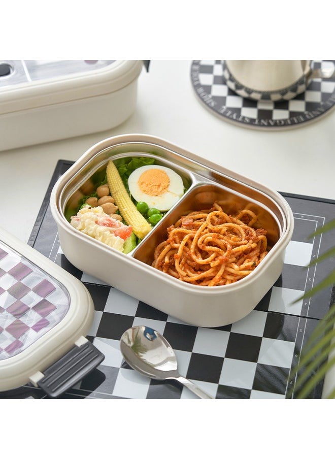 Bento Box Kids, Bento Lunch Box, Stainless Steel 950ML Bento Box for Boys Girls, Portable Leakproof Lunchable Food Container with Spoon for School Office, Adults Lunch Box Microwave Safe